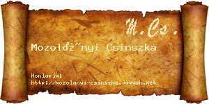 Mozolányi Csinszka névjegykártya